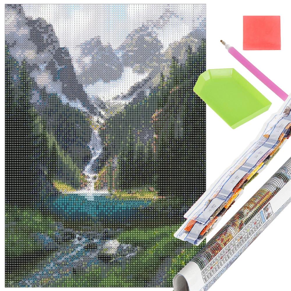 Set de broderie cu diamante 5D, 30x40cm, model Cascada - 19
