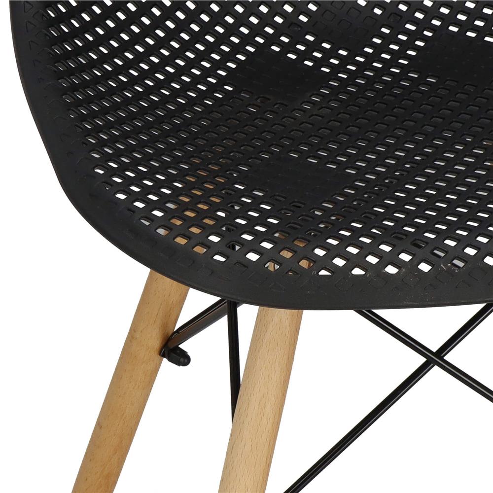 Set 4 scaune dining Milano pentru bucatarie cu textura perforata, 43x83cm, negru
