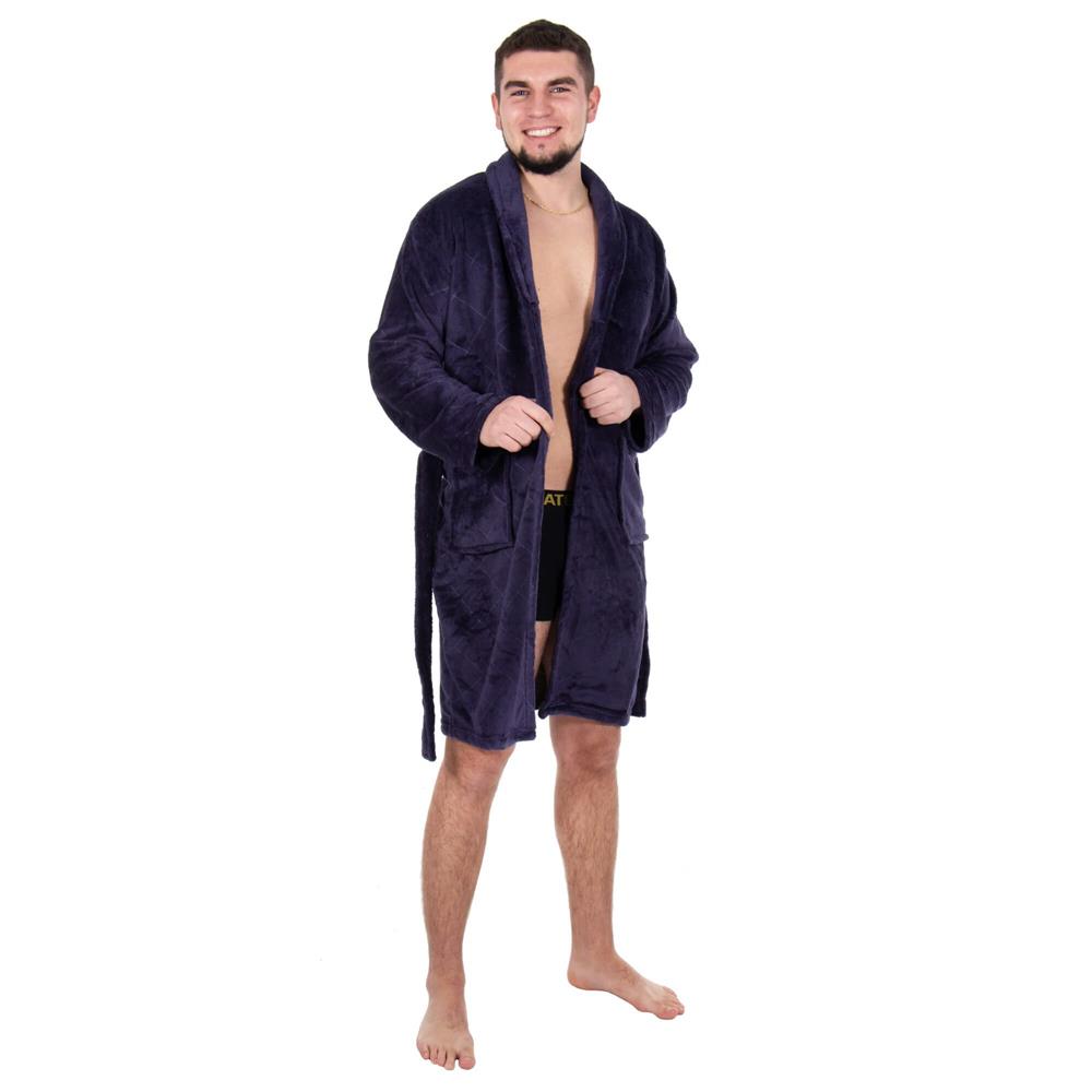 Halat de baie pentru barbati pana la genunchi, marimea L/XL, mov
