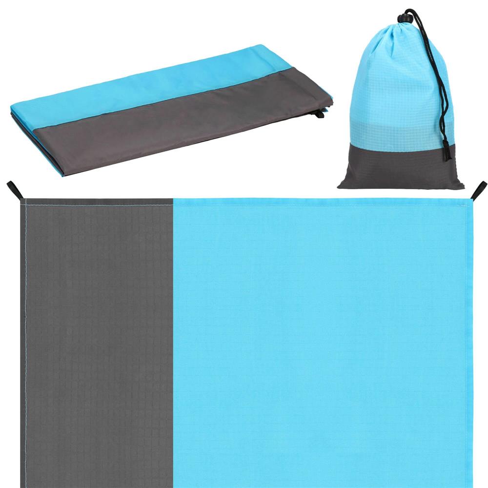 Cearsaf de plaja cu geanta de transport, 200x210cm, albastru gri