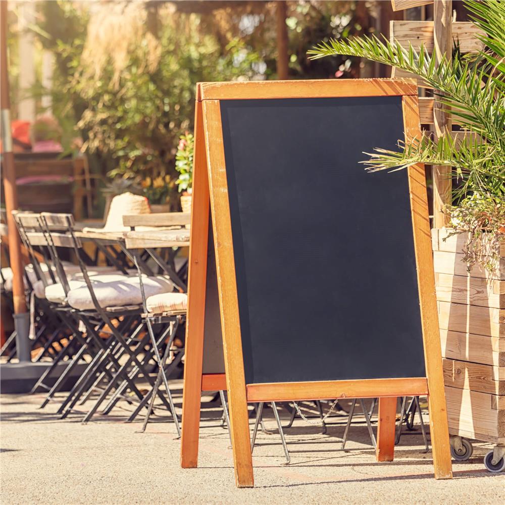 Panou stradal cu 2 fete, pentru meniu restaurant sau reclama, 60x100 cm, maro - 15