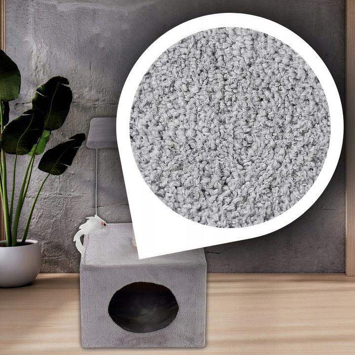 Ansamblu de joaca pentru pisici, cu loc pentru zgariat, ascuns, platforma, 62cm, gri