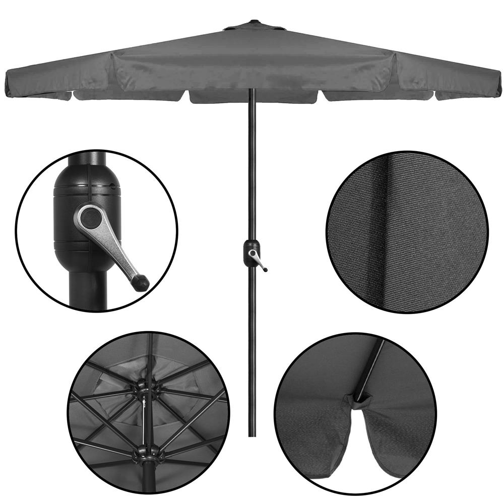 Umbrela terasa gradina, cu manivela, diametru 400cm, Gri