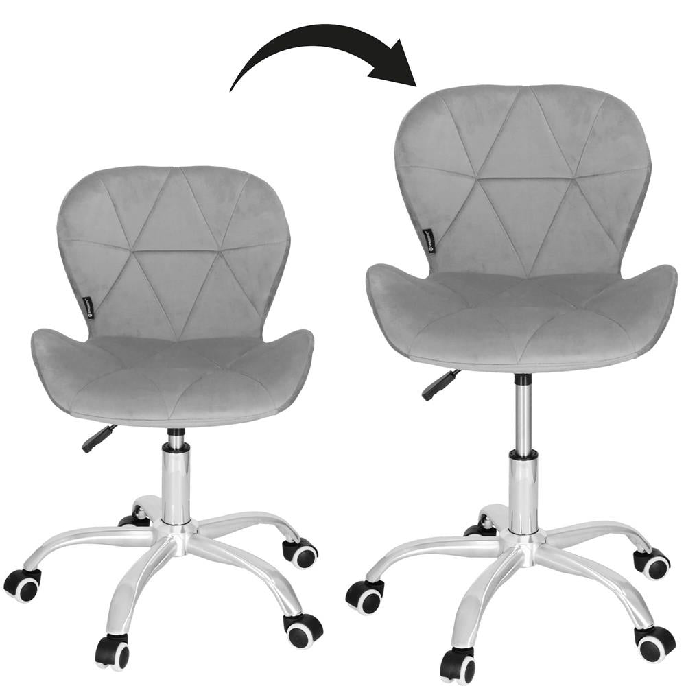 Scaun de birou ergonomic, tapitat cu catifea, 120kg, gri