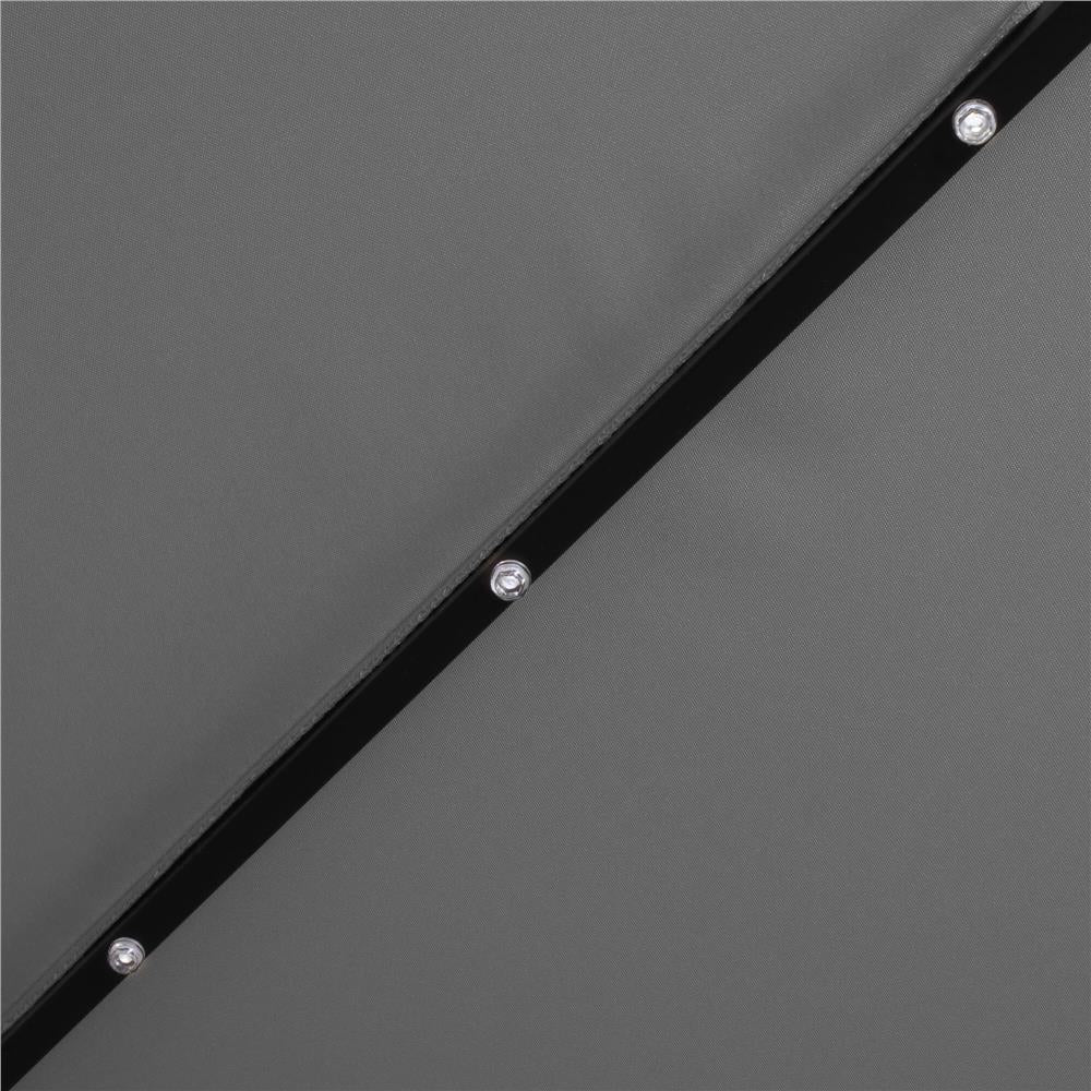 Umbrela de gradina cu brat lateral banana, iluminare LED, cu husa, 300cm, gri