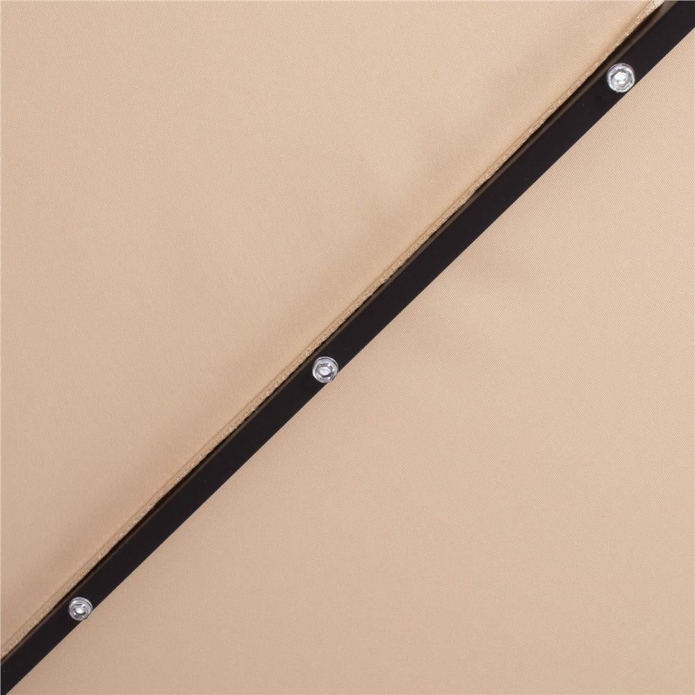 Umbrela de gradina cu brat lateral banana, iluminare LED, cu husa, 300cm, crem