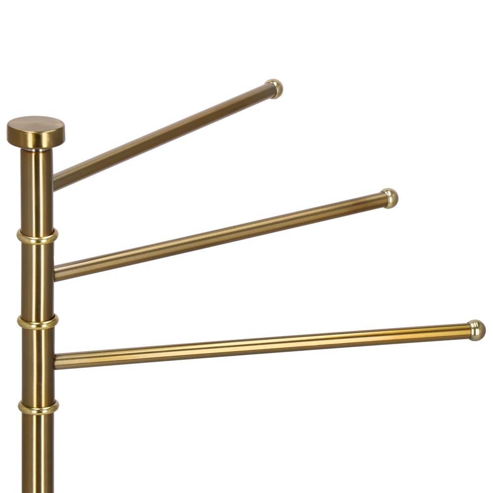 Suport cuier pentru prosoape cu 3 brate, inaltime 86cm, auriu lucios