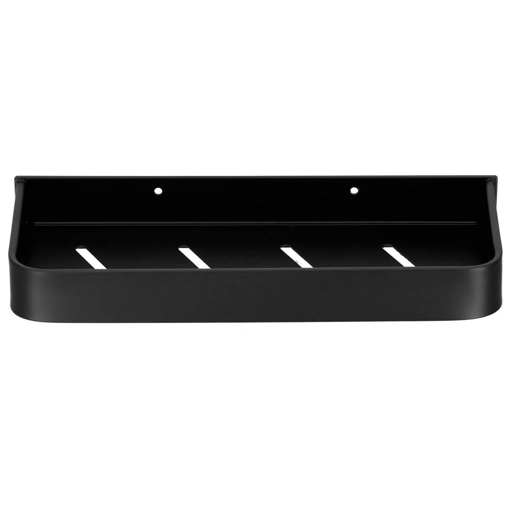Raft de baie cu 2 sisteme instalare pe perete, aluminiu, 30x12x4cm, negru