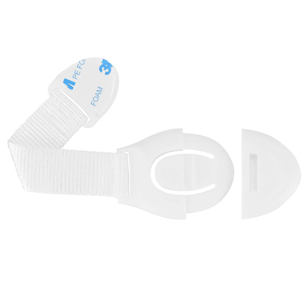 Set 10 sigurante blocator sertare si usi, plastic si textil, ajustabile, 20 cm, alb - 13