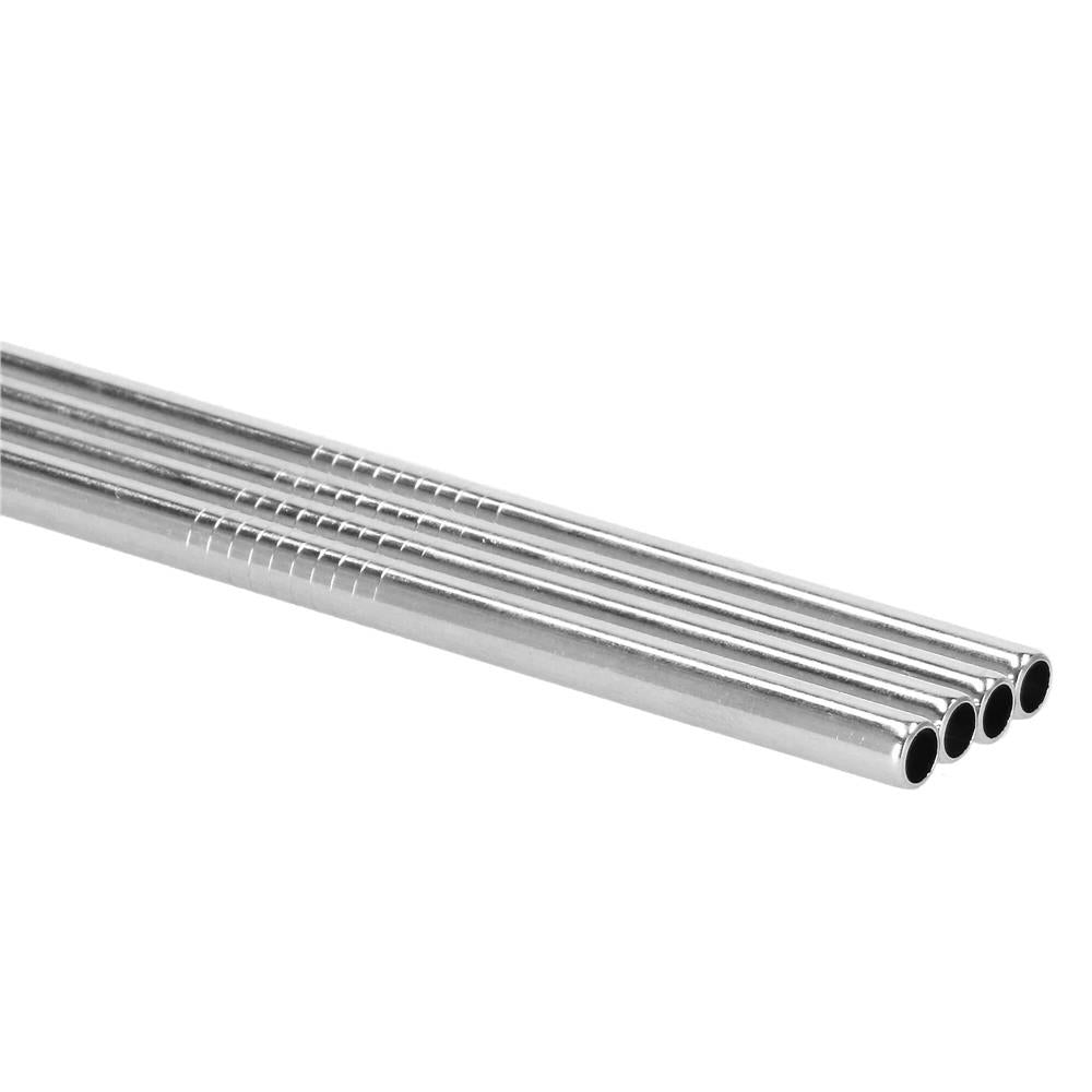 Set 8 paie metalice argintiu, reutilizabile, cu husa depozitare si perii curatat, 215x6 mm