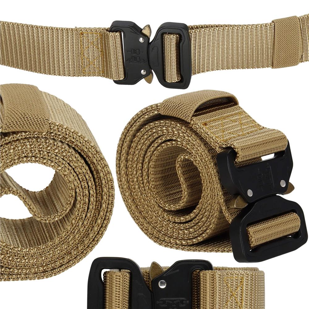 Curea centura Tactical Combat pentru barbati 3.7x125cm, rezistent, maro