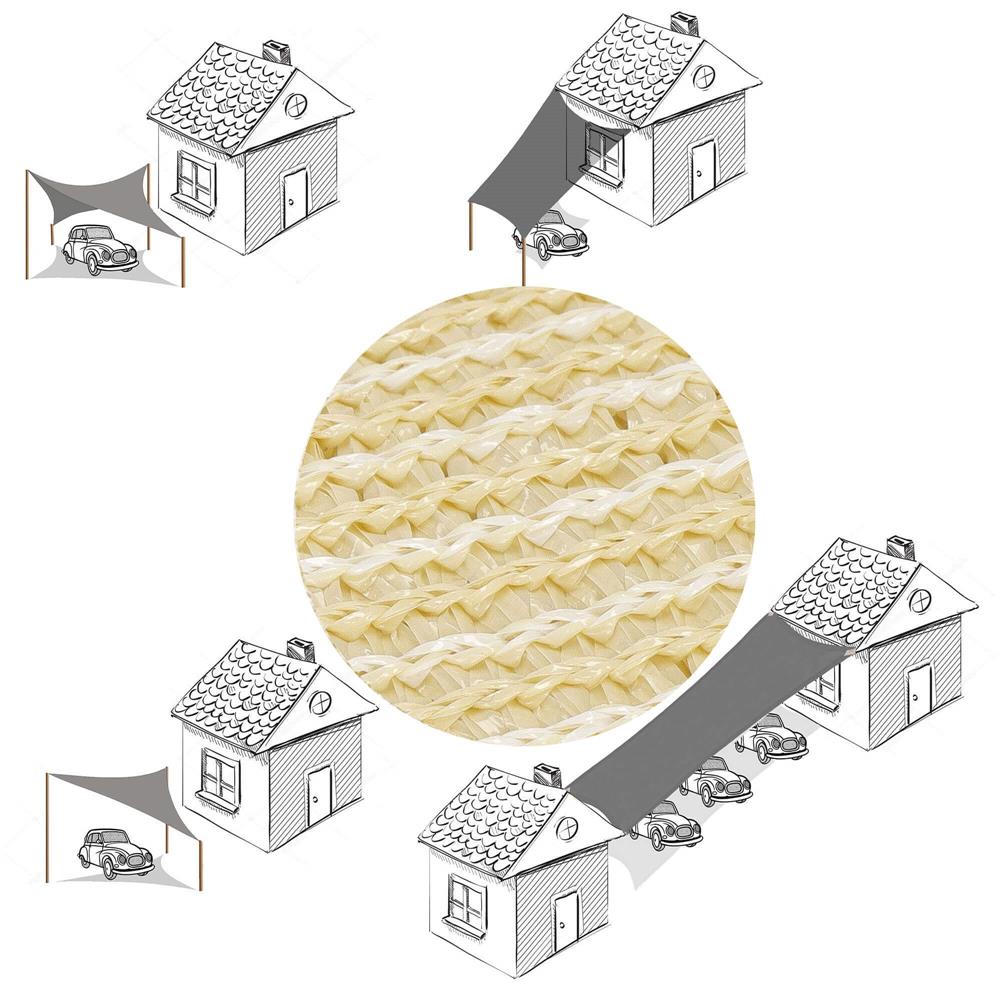Copertina prelata de soare, dreptunghiulara, impermeabila cu protectie UV, 4x3m, bej