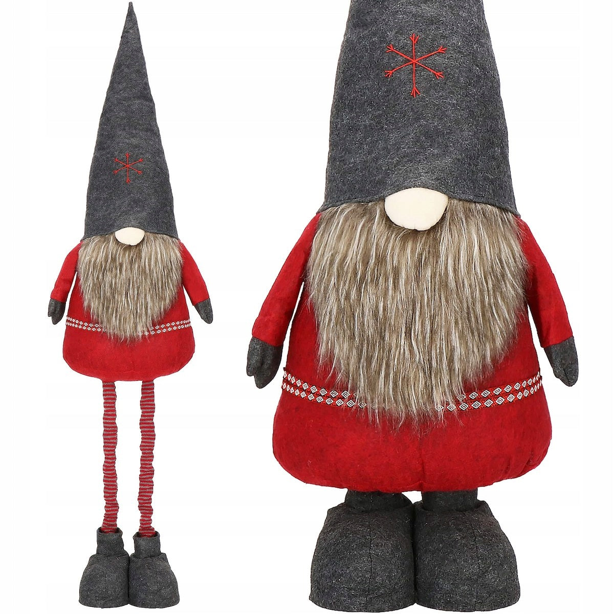 (DL) Figurina Craciun, Spiridus, picioare telescopice, inaltime extensibila 95-160cm