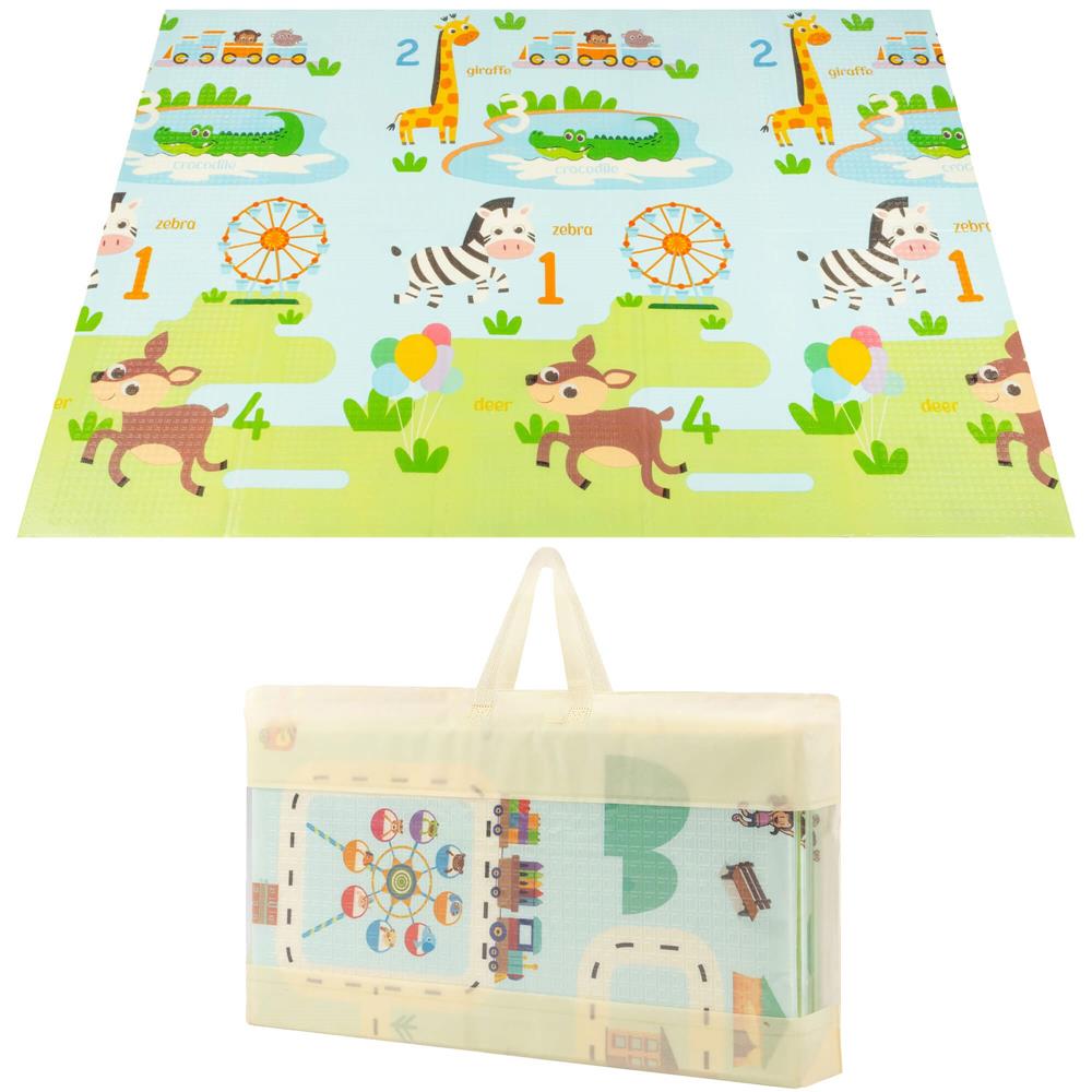 Covor pentru copii, din spuma moale XPE, non-alergic, 146×195 cm, cu animale