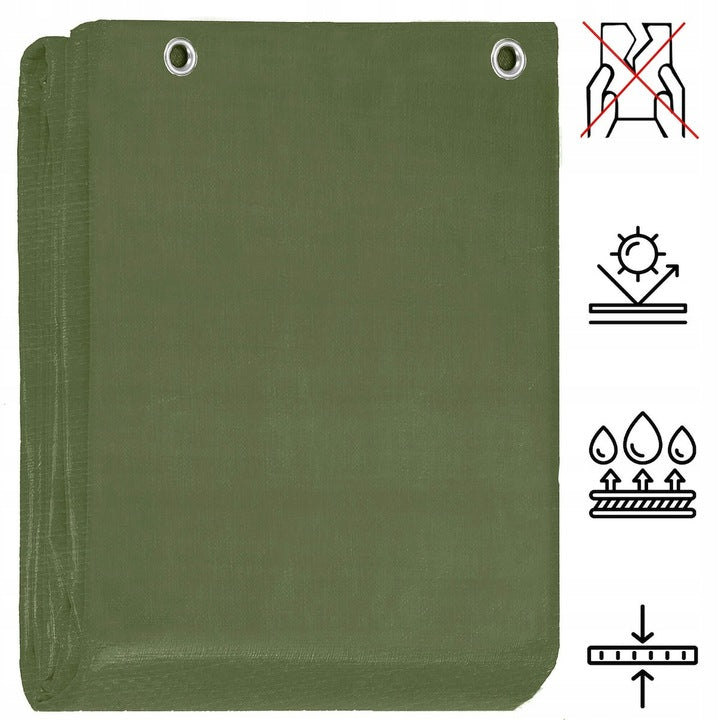 Prelata din polietilena impermeabila laminata, 120g/m2, 3x5m, verde