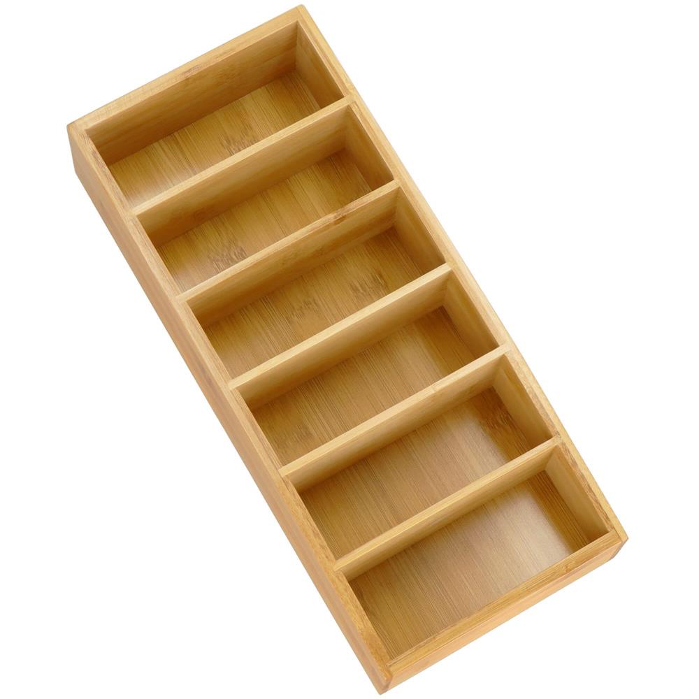 Organizator de bucatarie pentru plicuri de condimente, din bambus, 35x15x7cm, natur