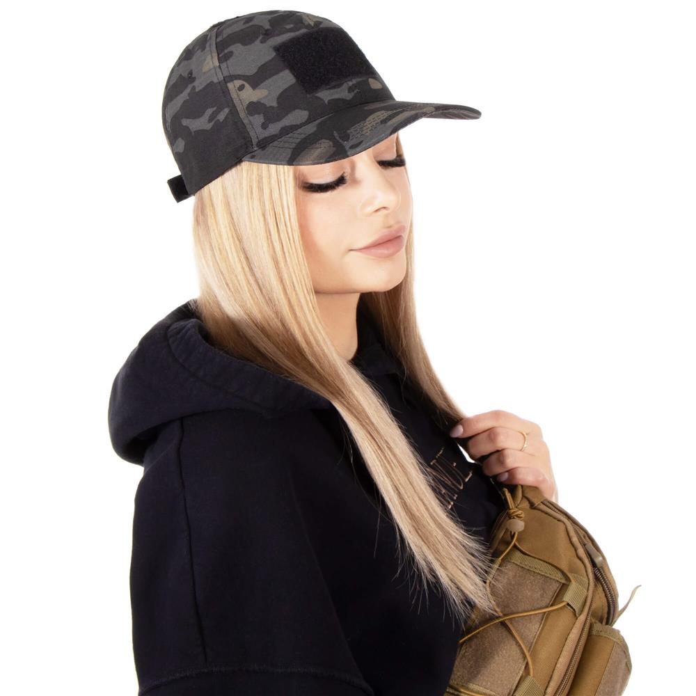 Sapca tactica cu cozoroc curbat, cu scai pentru atasare patch, unisex, culoare camuflaj