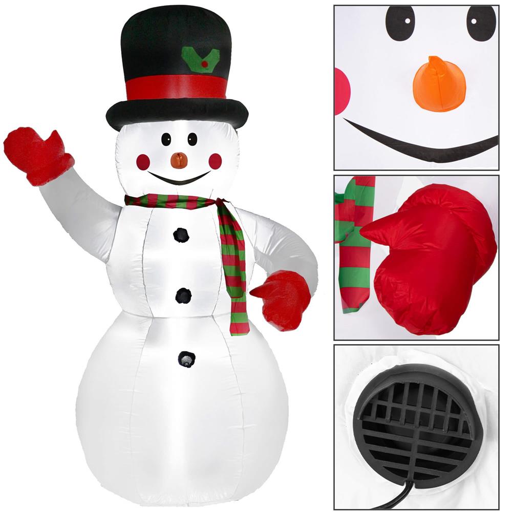 Figurina Craciun Om de Zapada, gonflabila, cu iluminare LED, umflare automata, 240cm