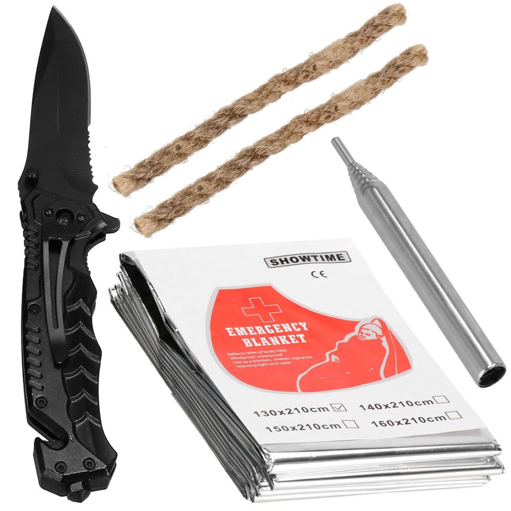 Kit de supravietuire turistic multifunctional camping, vanatoare, pescuit, 21 piese
