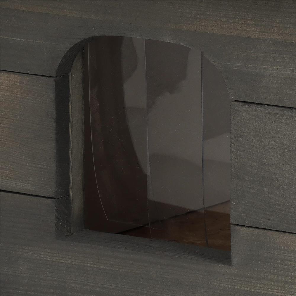 Cusca din lemn pentru caini de talie mica, izolata cu polistiren, capac cu balamale, 56x46x30cm, gri