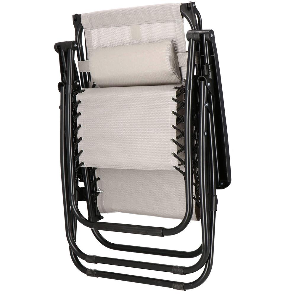 Sezlong pliabil SERSIMO GC11, Relax Zero Gravity cu parasolar, 175cm, gri