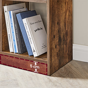VASAGLE Biblioteca, raft cu 8 unitati de depozitare, pentru living, din lemn, 97x30x100cm, maro rustic