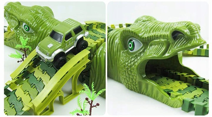 Circuit masinute Dinosaur Park, cu 240 de segmente, pista configurabila de 360cm