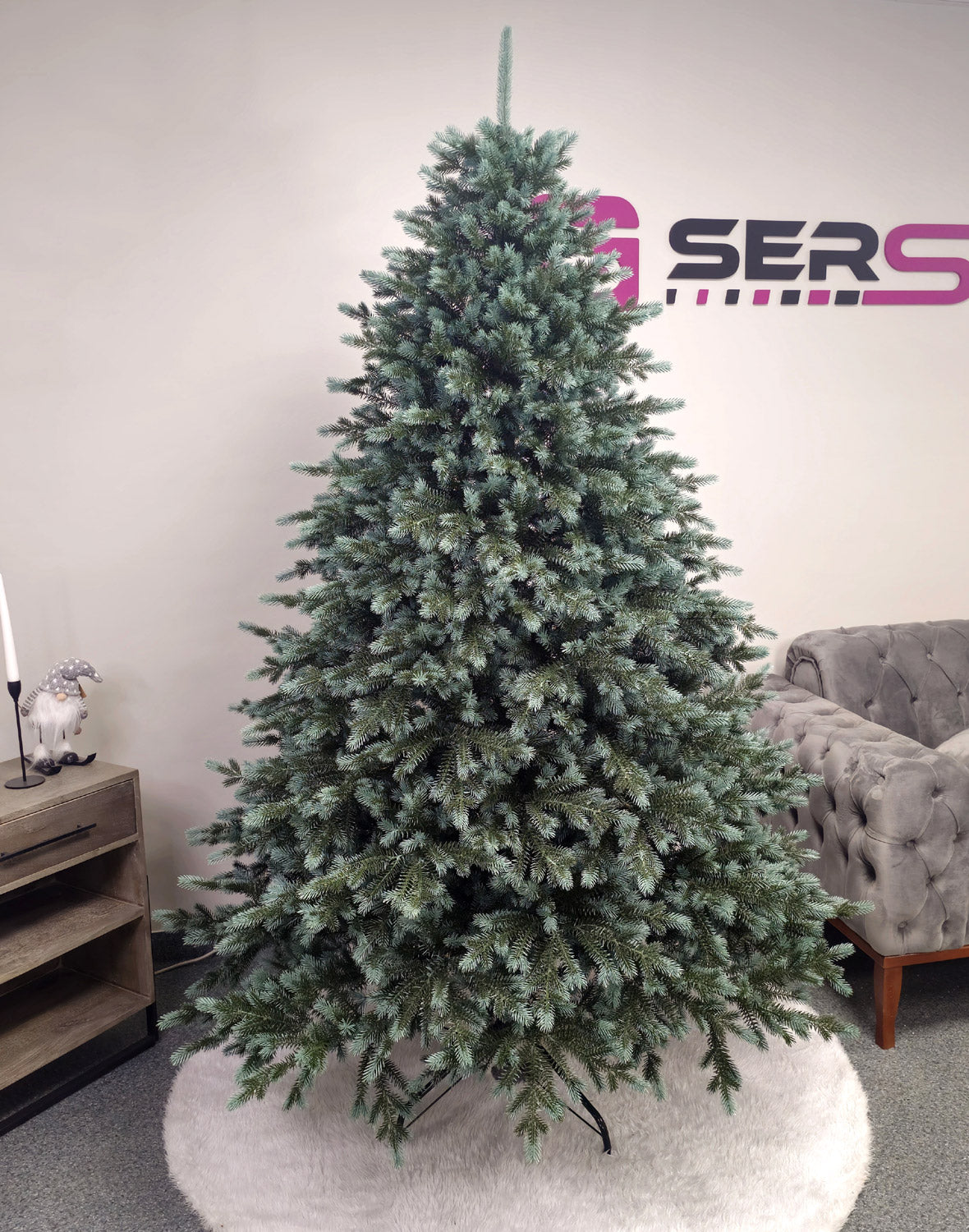 Brad artificial Christmas Deluxe by Sersimo, Alaska Select verde argintiu, integral 3D, 230 cm
