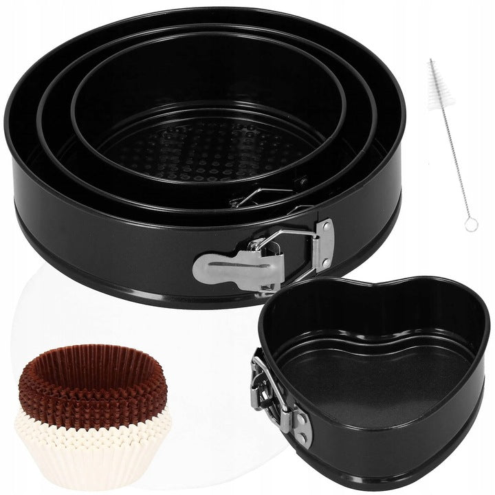 Set patiserie cu platou rotativ si 4 tavi de copt, 345 piese cu sabloane pentru ornarea prajiturilor