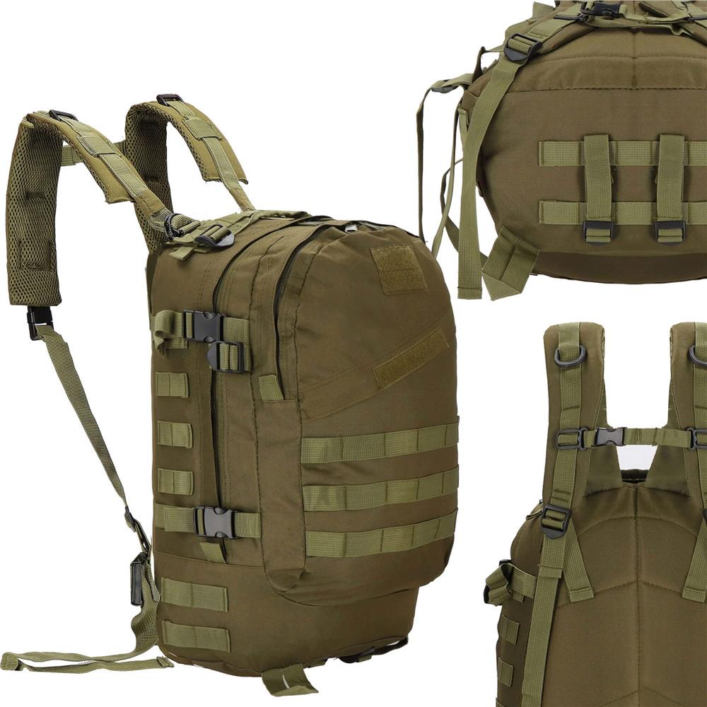 Rucsac militar pentru drumetie, impermeabil, compartimentat, 35L, verde