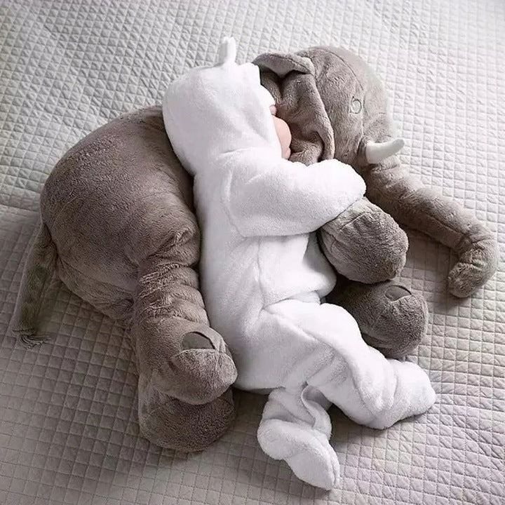 Jucarie plus elefant, tip perna, lavabila, umplutura hipoalergenica, pentru copii si adulti, 70 cm, gri