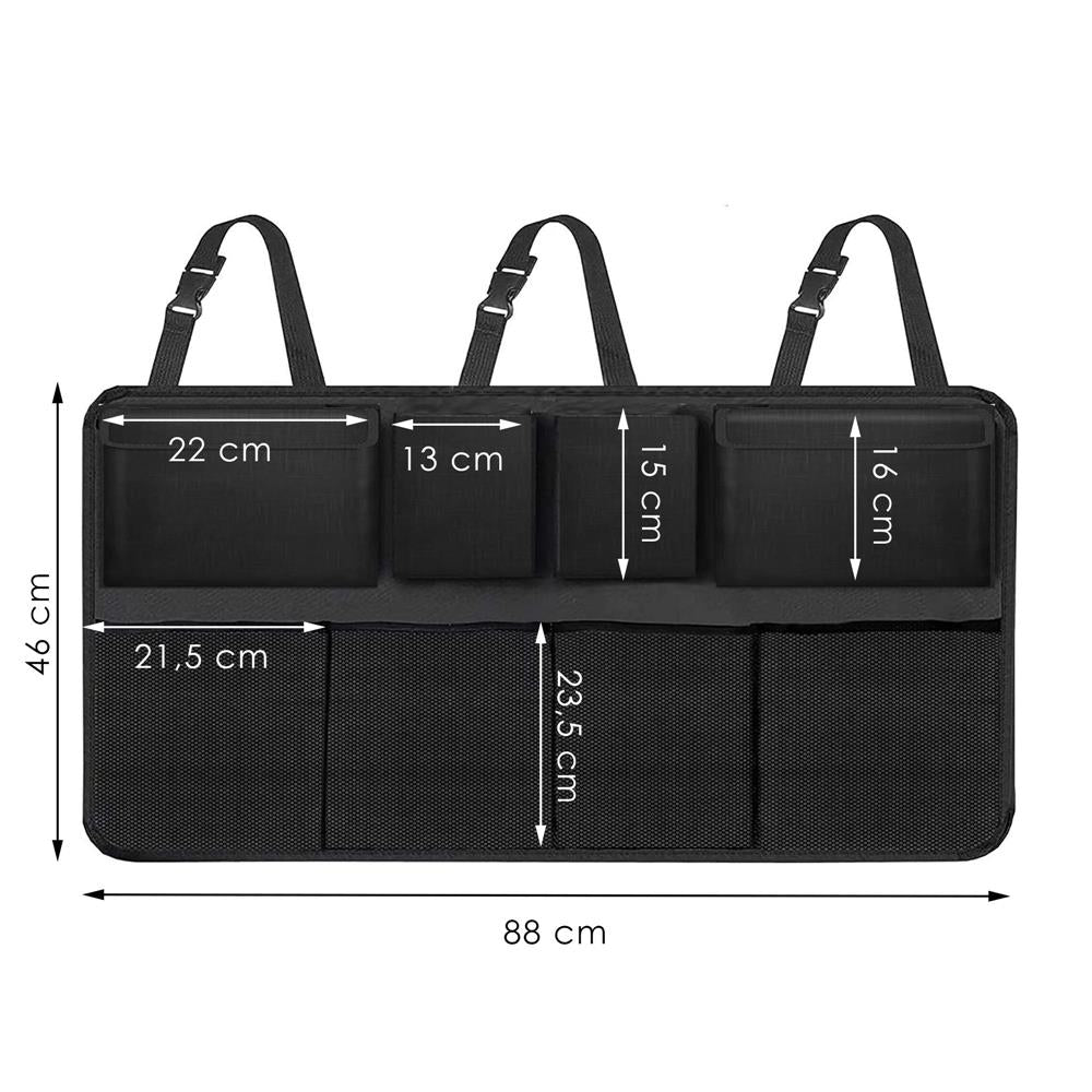 Organizator pentru spatarul masinii, cu 8 buzunare, 88x46cm, negru