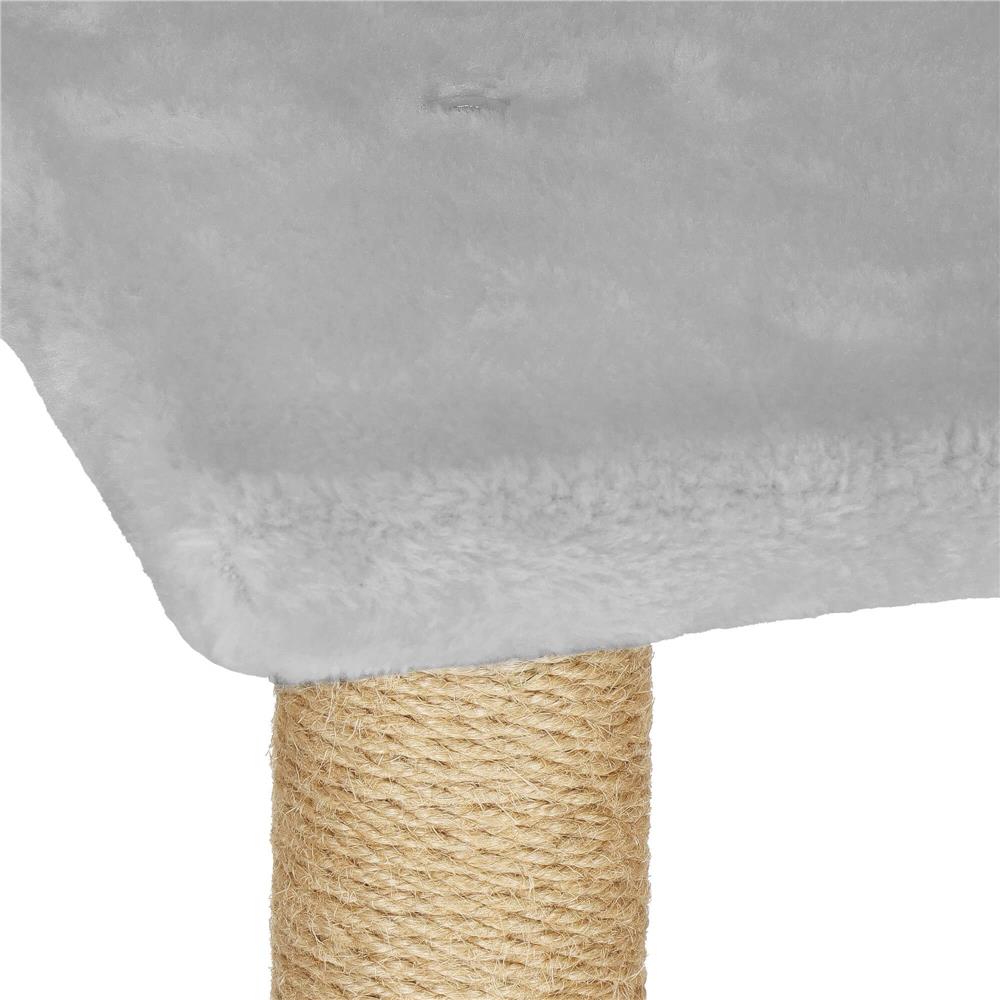 Ansamblu de joaca pentru pisici, cu loc pentru zgariat, ascuns, culcus, soricei, 136cm, gri