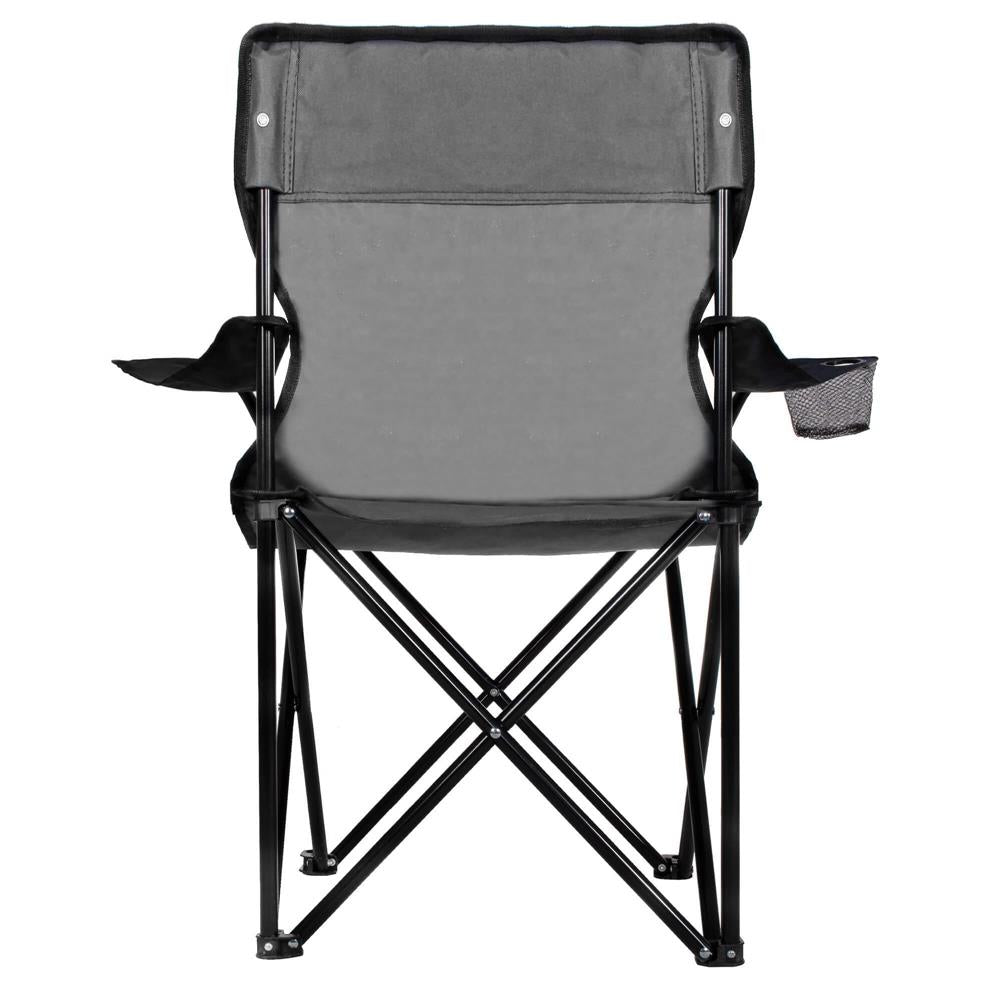 Scaun pliabil camping sau pescuit Sersimo, cu suport pahar, gri