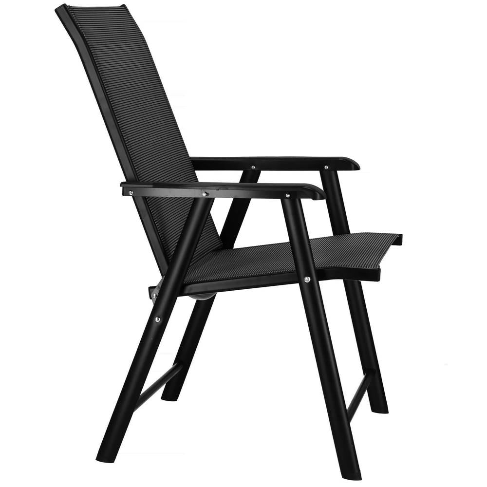 Scaun de gradina metalic, pliabil, 95x57x66cm, maxim 150kg, negru