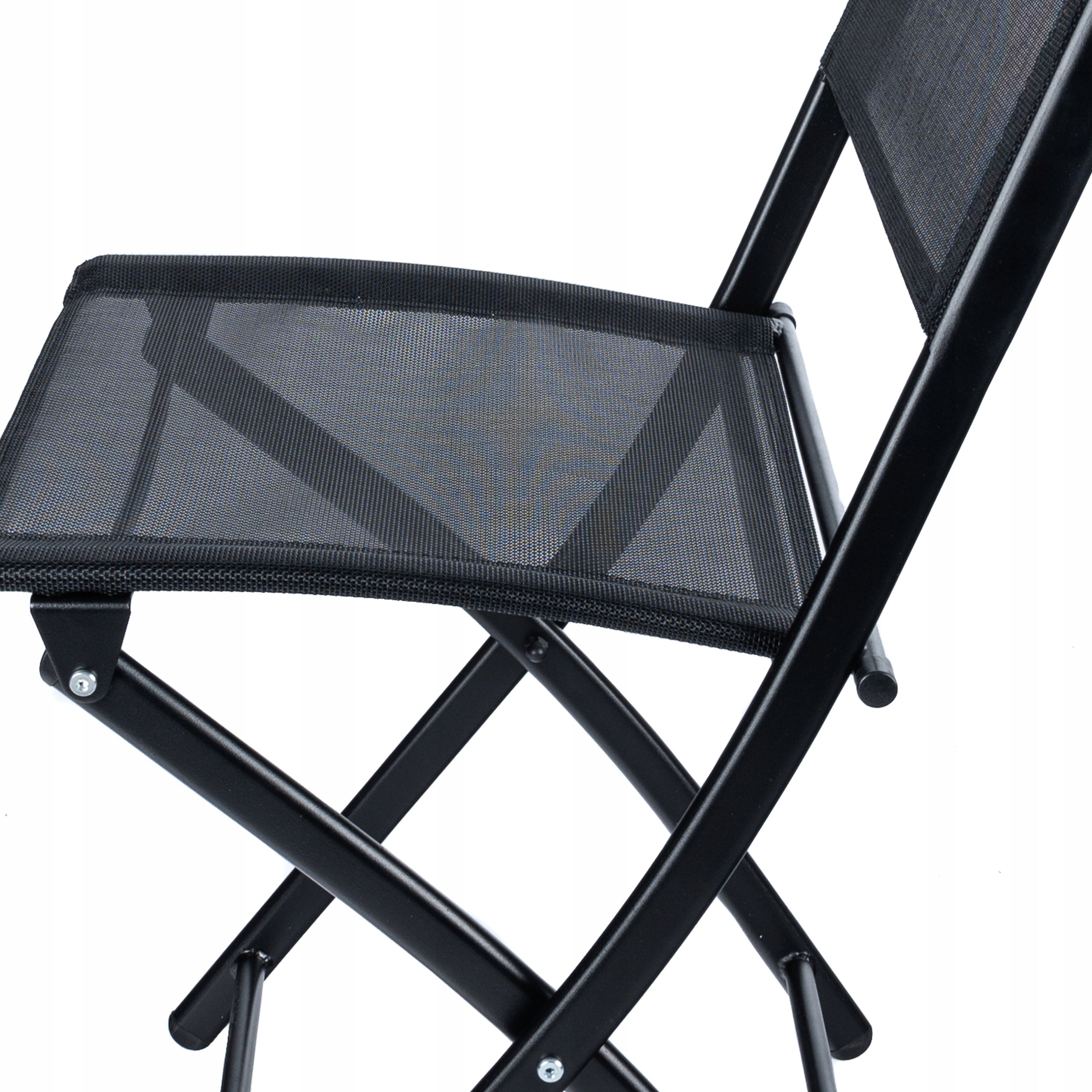 Set mobilier gradina Oneiro, 2 scaune pliabile, 1 masa, negru