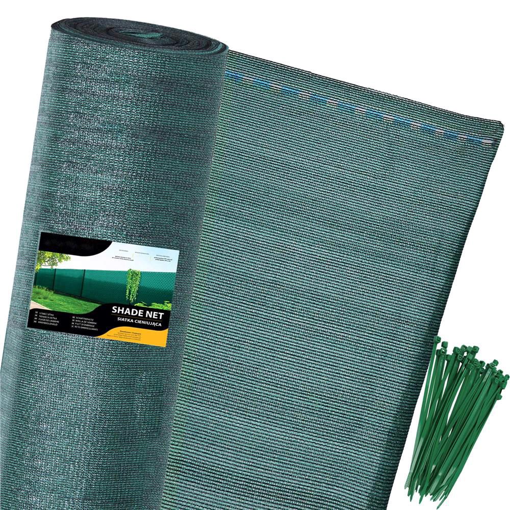 Plasa umbrire si intimitate pentru gard, 1.5m latime, 10m lungime, 140g densitate, verde