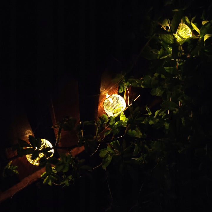 Ghirlanda luminoasa, LED, model Altros, 10 becuri, 380cm, incarcare solara, lumina alb cald