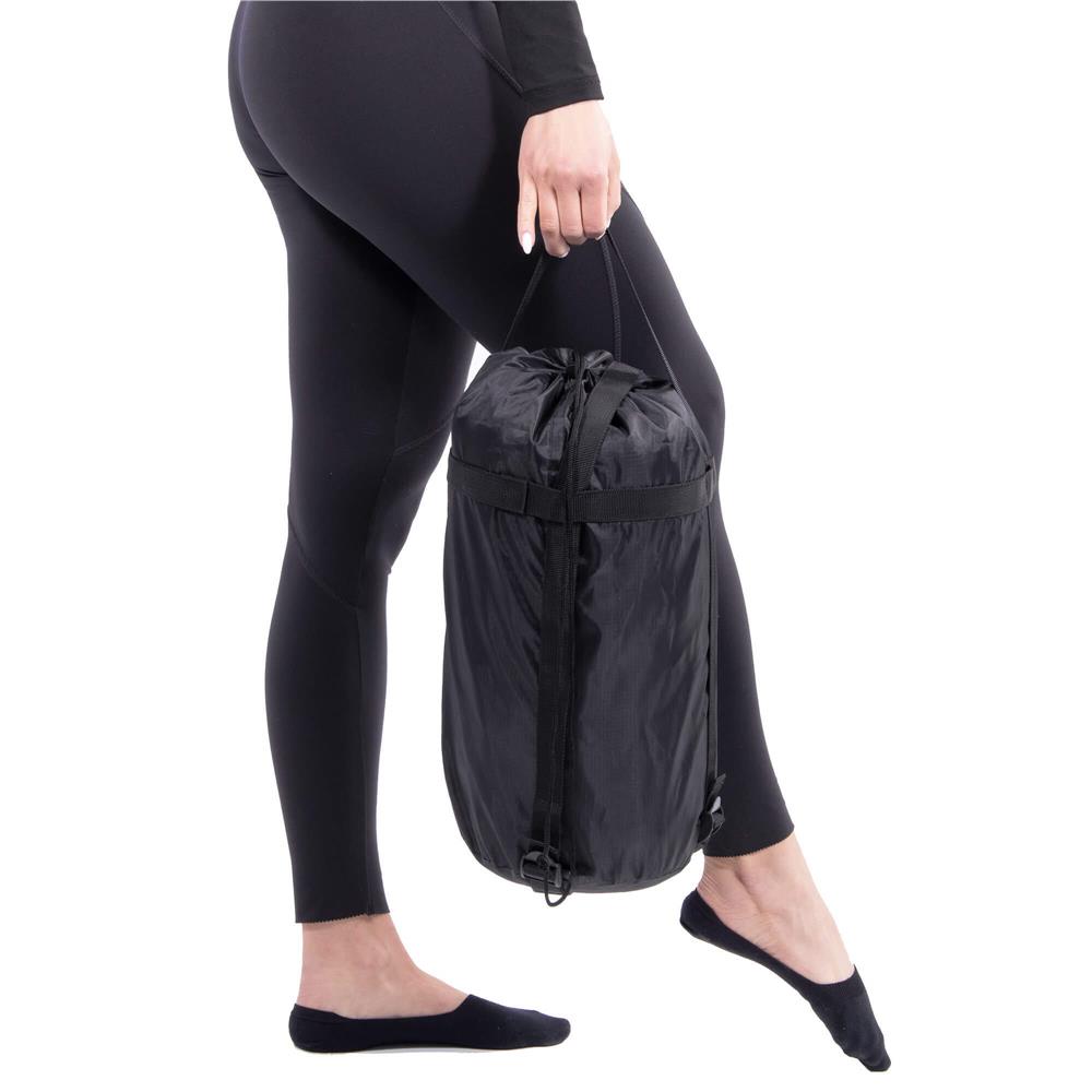 Sac de dormit tip mumie, cu geanta de transport, 210x80cm, 0-10grade, culoare negru gri