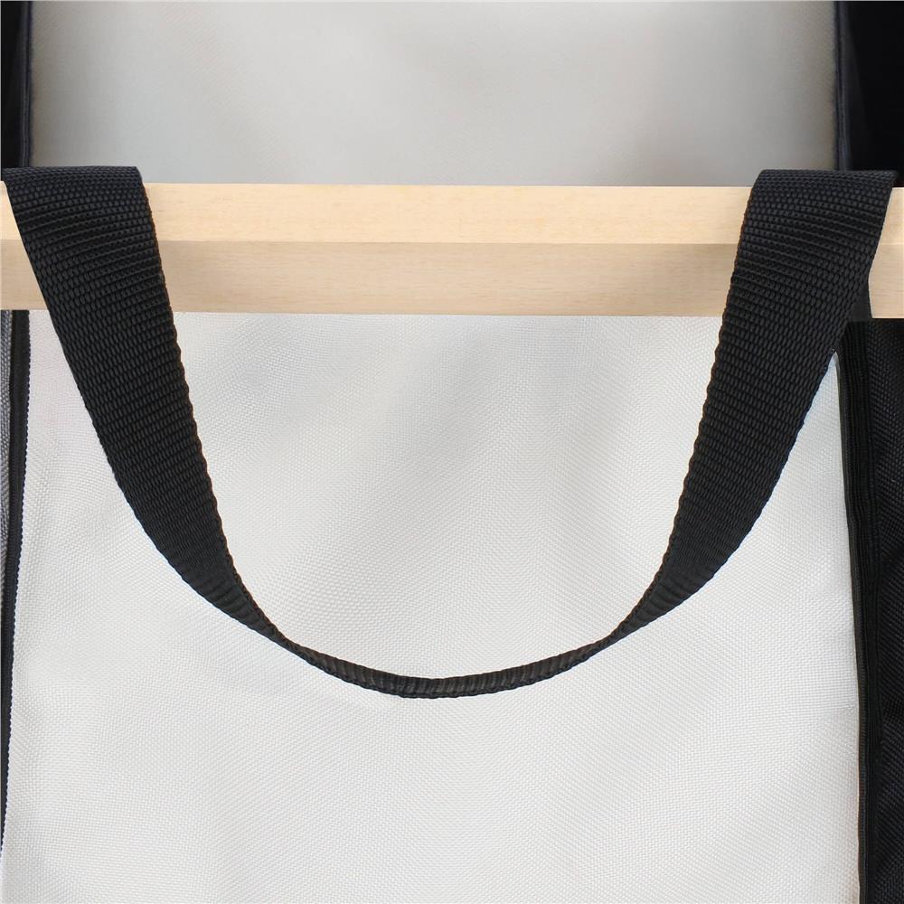 Cos de rufe cu 3 compartimente, cadru din lemn, 67x43x55 cm, 105 litri