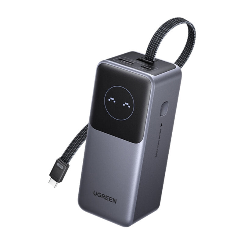 POWER BANK Ugreen "PB723", 20000mAh, 130W PD3.0, 1 x USB, 1 x USB Type-C, 1 x USB Type-C integrat, display, gri, "55365B"