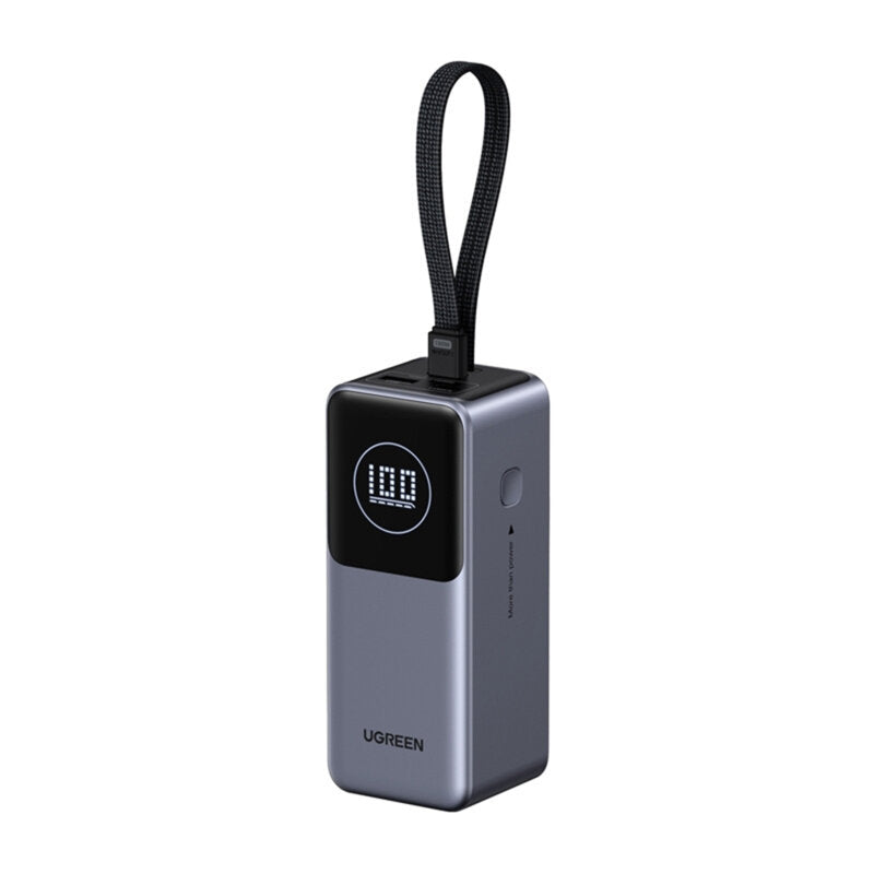 POWER BANK Ugreen "PB723", 20000mAh, 130W PD3.0, 1 x USB, 1 x USB Type-C, 1 x USB Type-C integrat, display, gri, "55365B"
