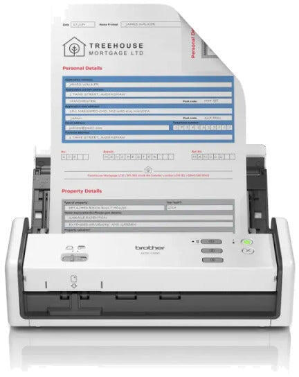 Scanner Portabil Compact BROTHER ADS-1300, A4, Viteza de scanare duplex: 30ppm/60ipm, Optiuni: , Conectivitate:TYPE-C, Scanare ambele fete:Da, ADF:20coli "ADS1300TC1"