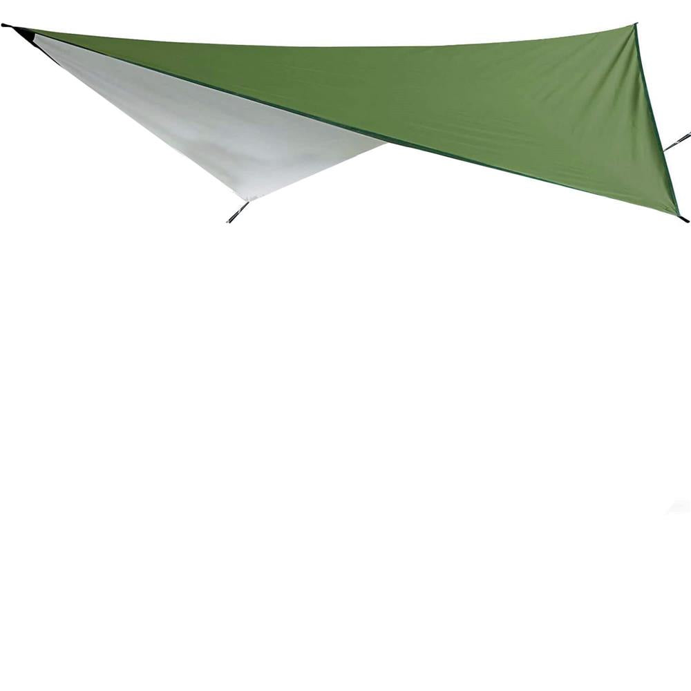 Hamac dublu din material parasuta 140x260cm, cu plasa de tantari si baldachin impermeabil, 200kg, verde