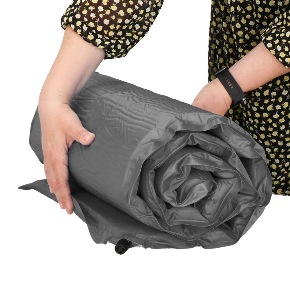 Saltea plabila din spuma poliuretanica, cu autoumflare, 180x50x2.5cm, gri
