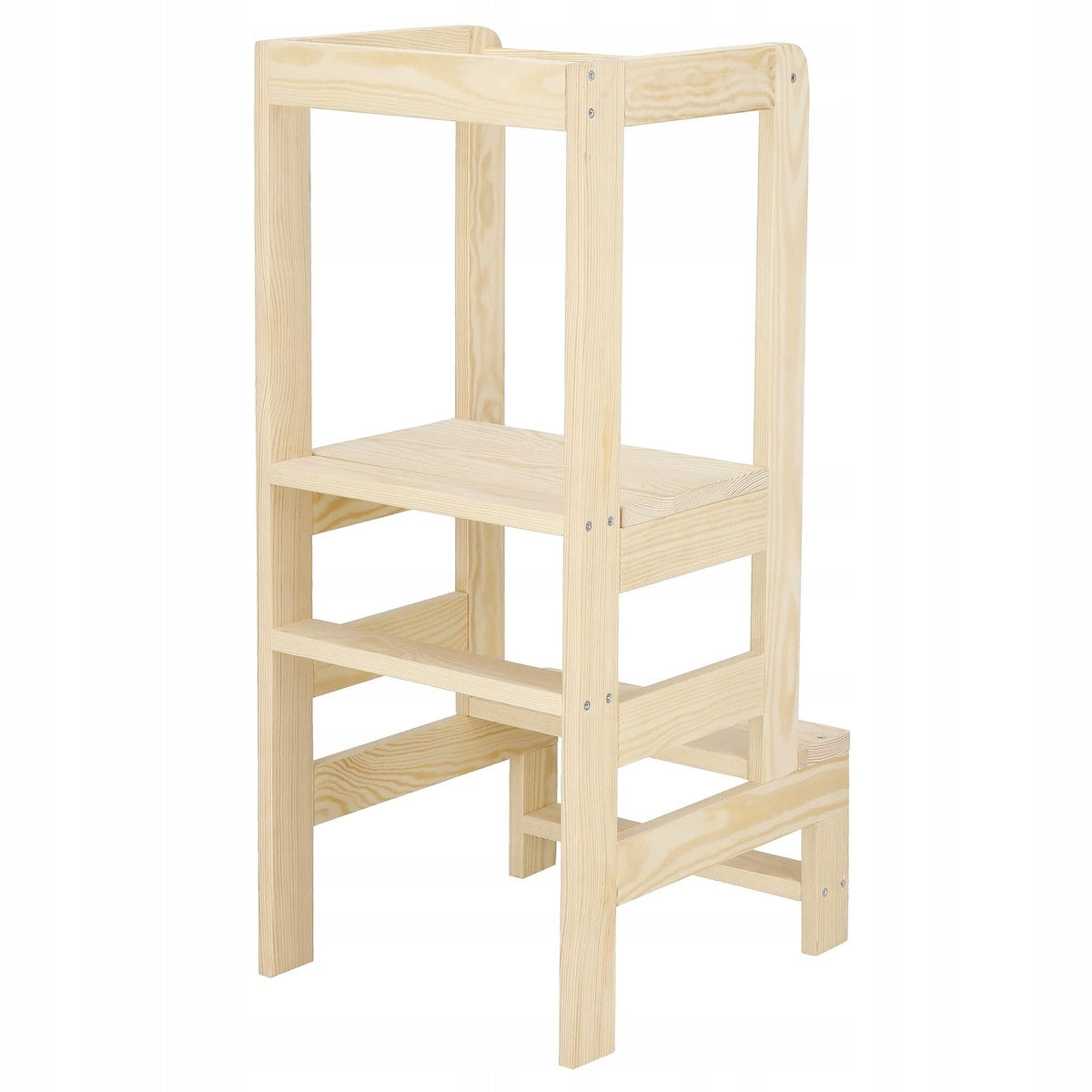 Turn de invatare inaltator multifunctional de bucatarie din lemn, ajustabil, autoasamblare, natur