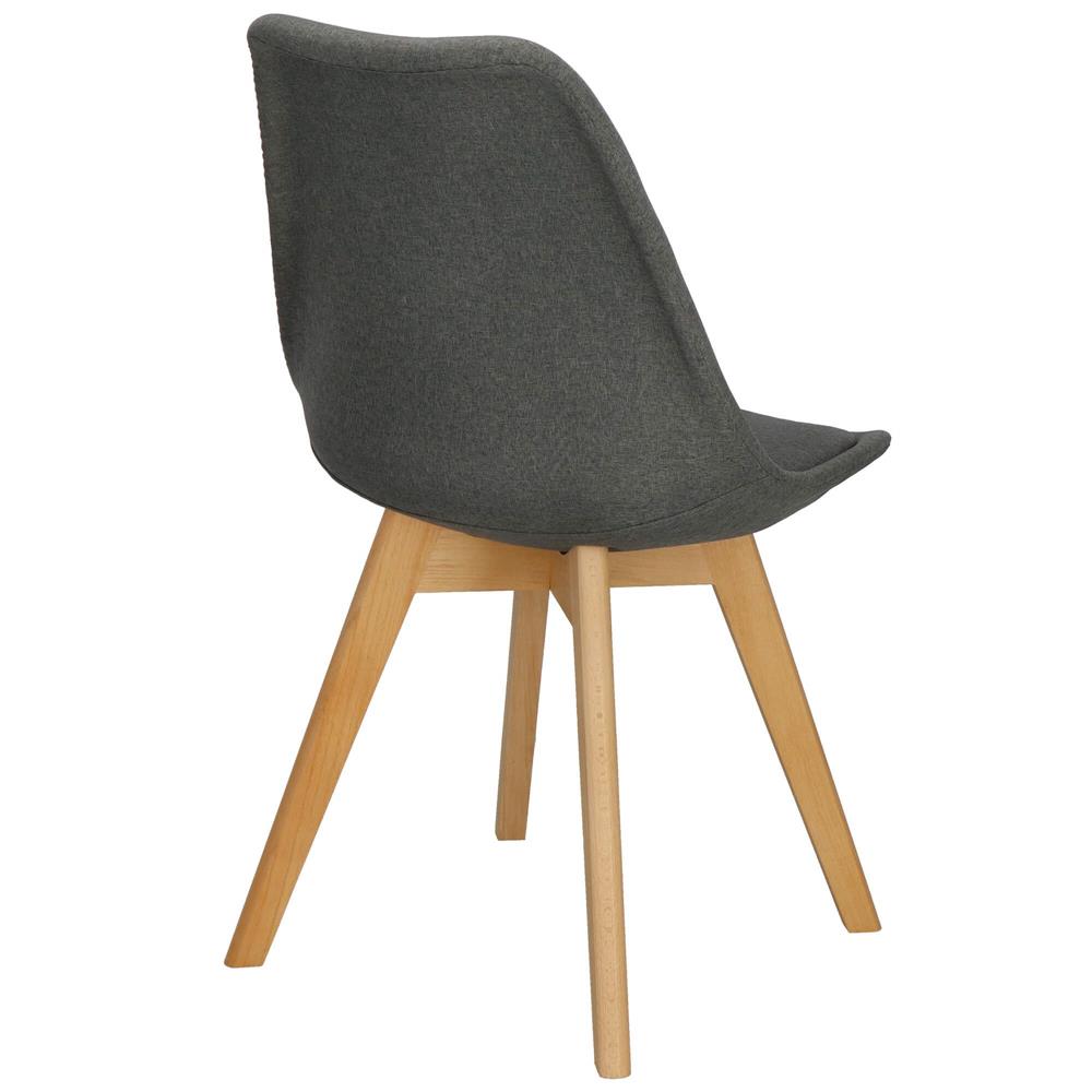 Set 4 scaune dining Verdhe pentru bucatarie tapitat cu material din in, 44x80cm, gri