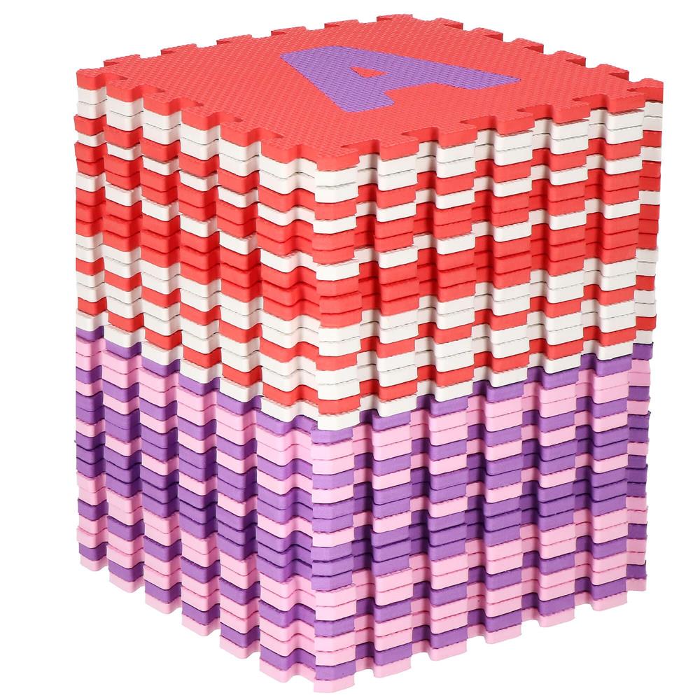 Covor din spuma pentru copii, tip puzzle cifre si litere, 36 piese, 175×175 cm, multicolor