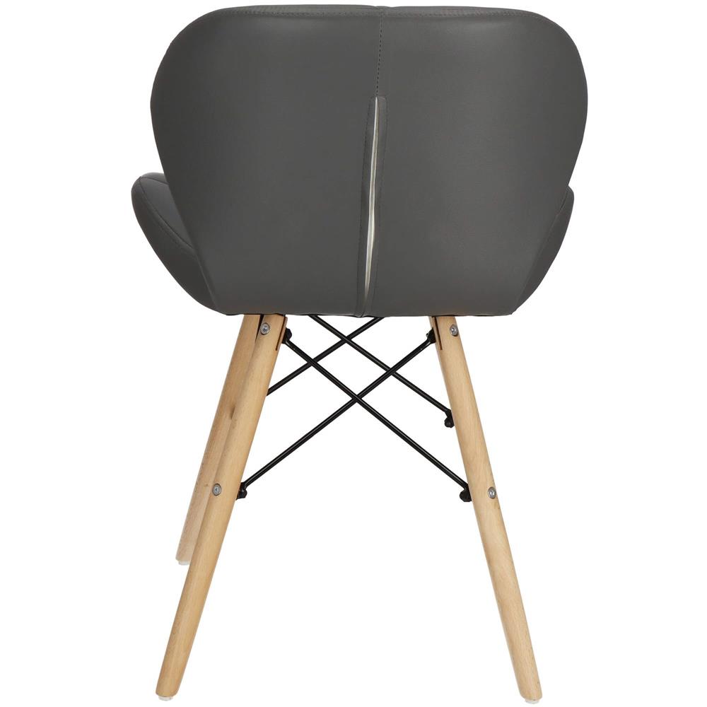 Set 4 scaune dining Torino pentru bucatarie tapitat cu piele ecologica, 40x72cm, gri