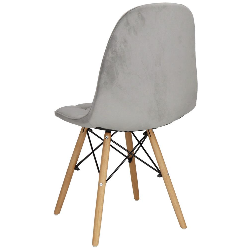 Set 4 scaune dining Milano Soft pentru bucatarie tapitat cu catifea moale, 44x84cm, gri